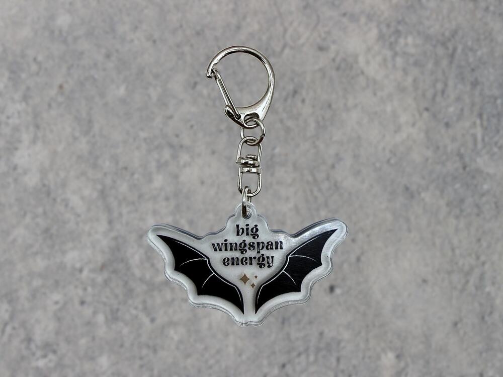 Big Wingspan Energy Keychain, BookTok Fantasy Reader Gift, Bookish Acrylic